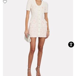 Gorgeous Self-Portrait Pink and White Ombre Knit/Tweed Mini dress! NWTs!